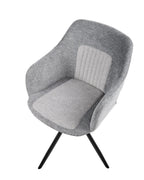 Set of 2 Dining Chairs Swivel LIKELY Fabric Grey