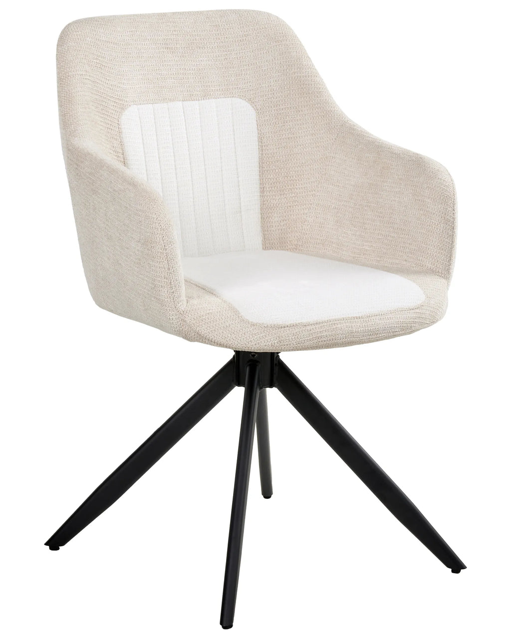 Set of 2 Dining Chairs Swivel LIKELY Fabric Light Beige