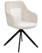 Set of 2 Dining Chairs Swivel LIKELY Fabric Light Beige