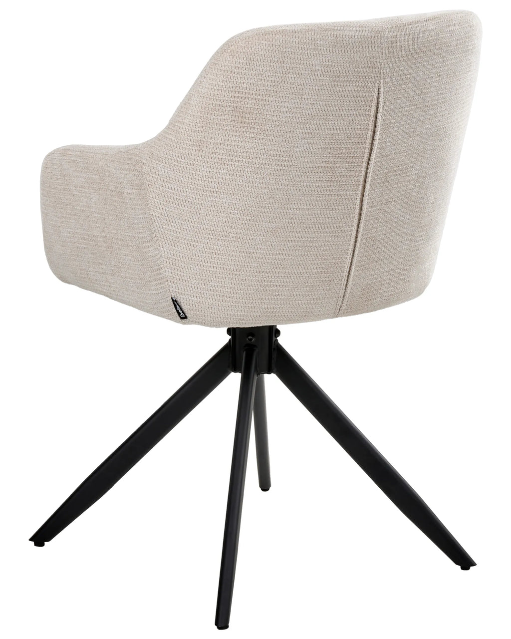Set of 2 Dining Chairs Swivel LIKELY Fabric Light Beige