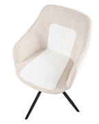 Set of 2 Dining Chairs Swivel LIKELY Fabric Light Beige