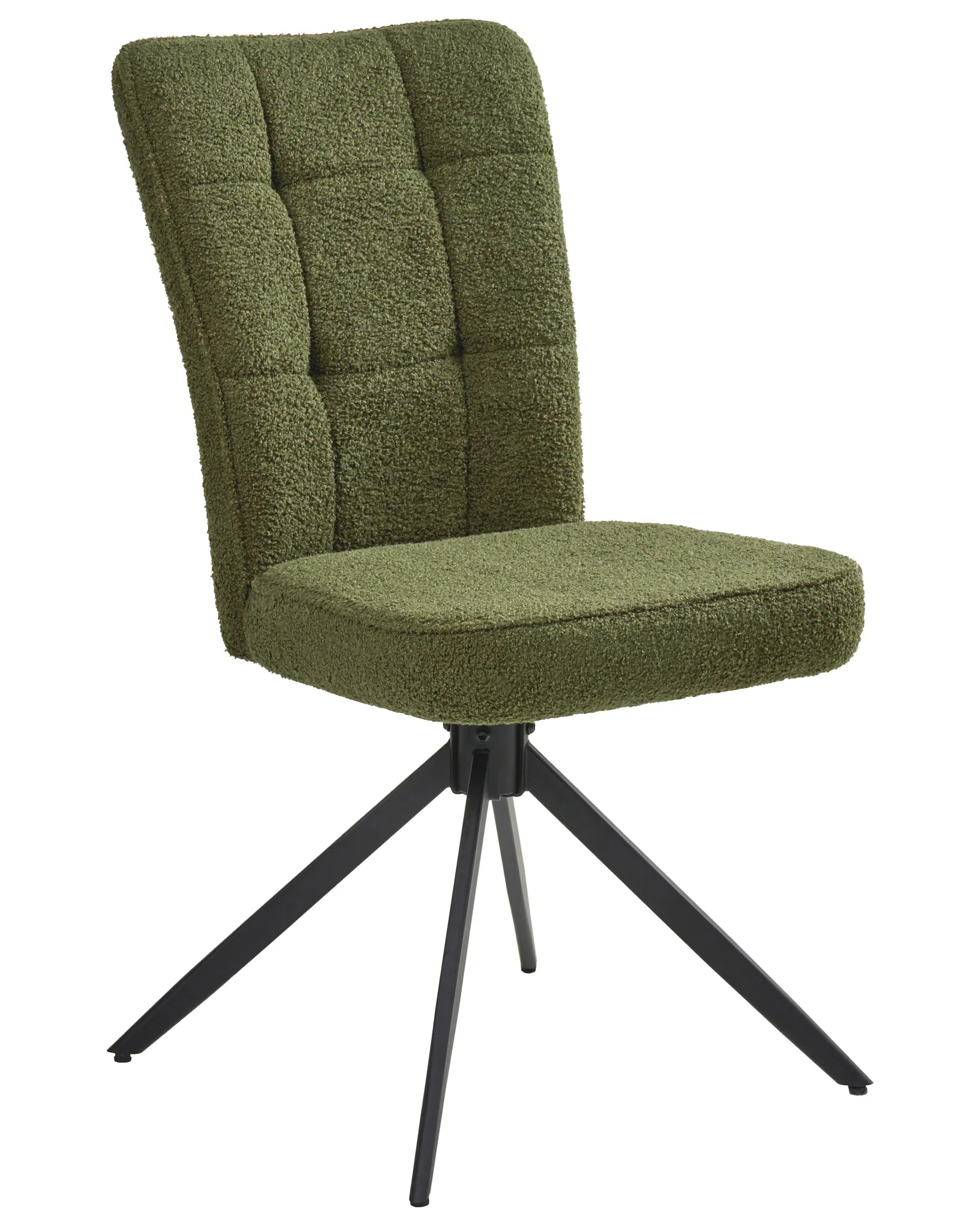 Set of 2 Dining Chairs Swivel RYAN Boucle Green