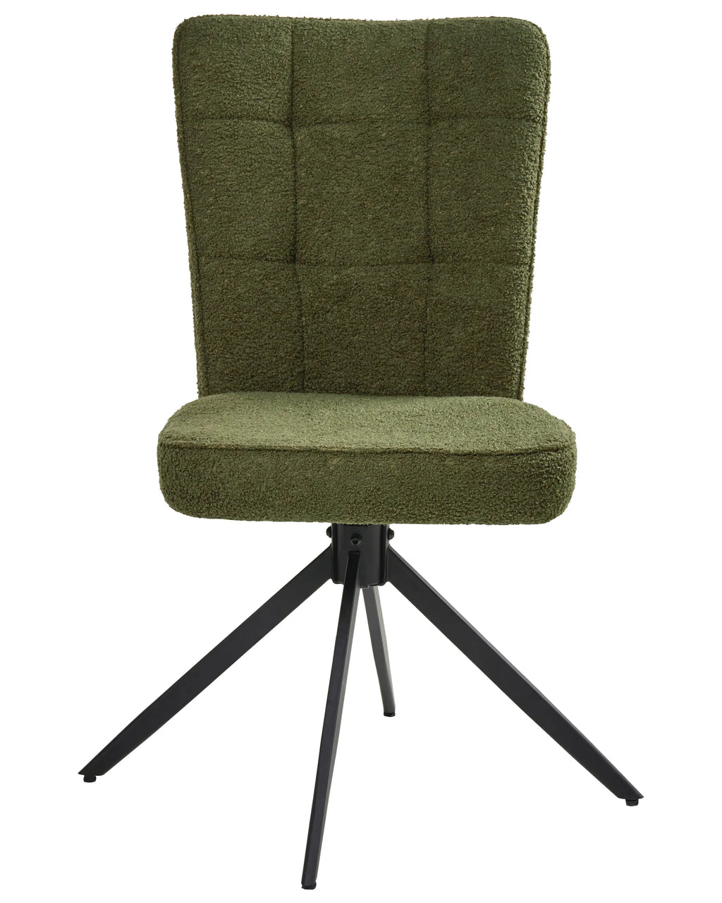Set of 2 Dining Chairs Swivel RYAN Boucle Green