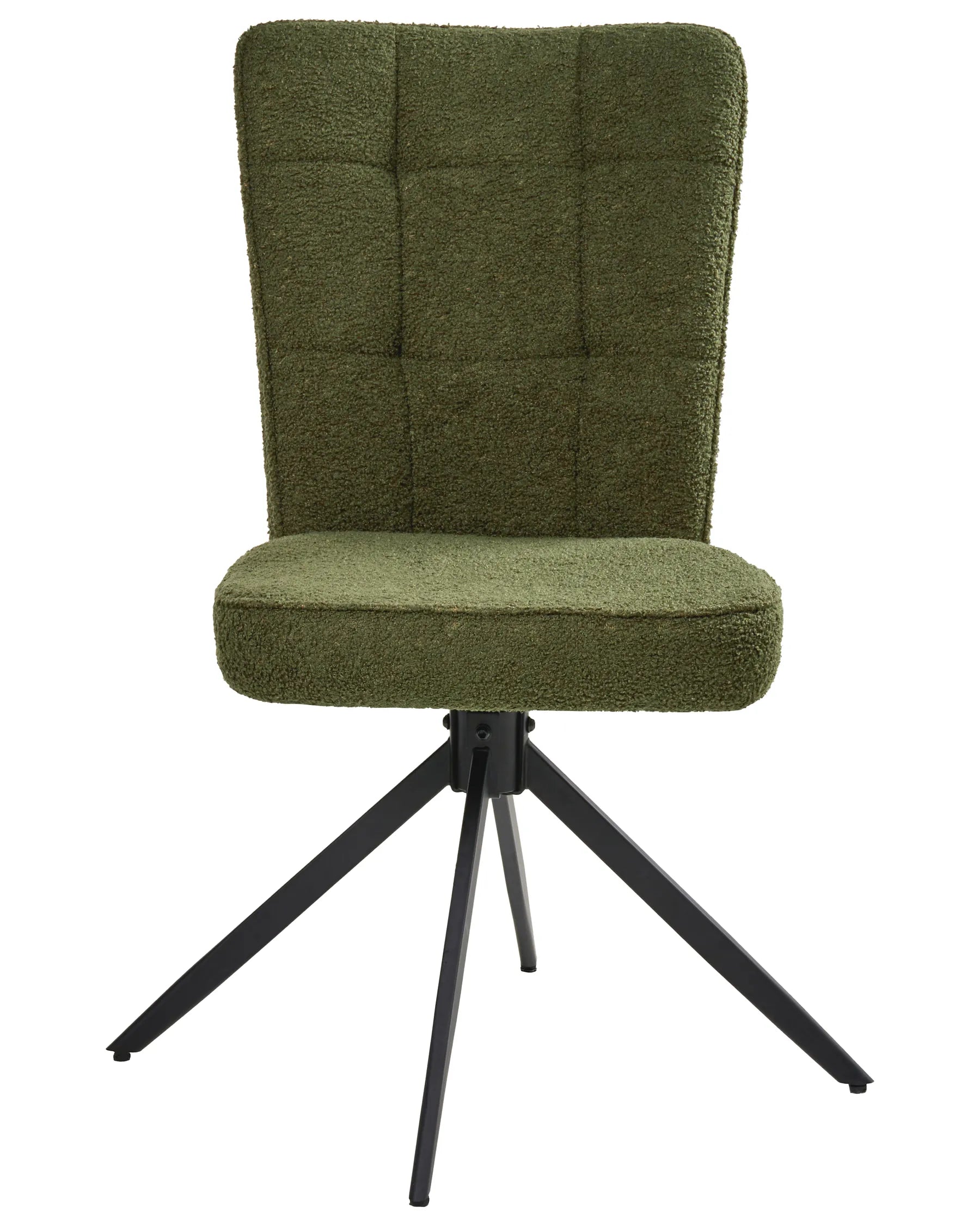 Set of 2 Dining Chairs Swivel RYAN Boucle Green