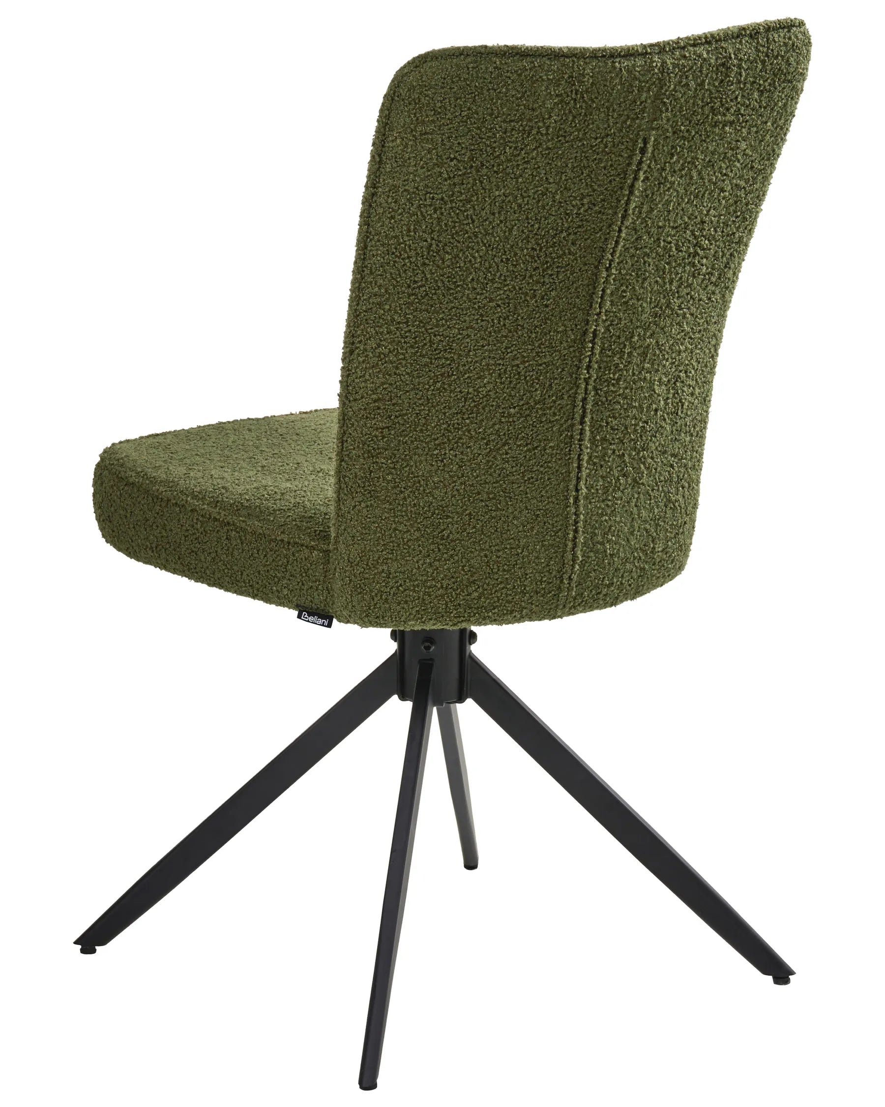 Set of 2 Dining Chairs Swivel RYAN Boucle Green