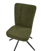 Set of 2 Dining Chairs Swivel RYAN Boucle Green