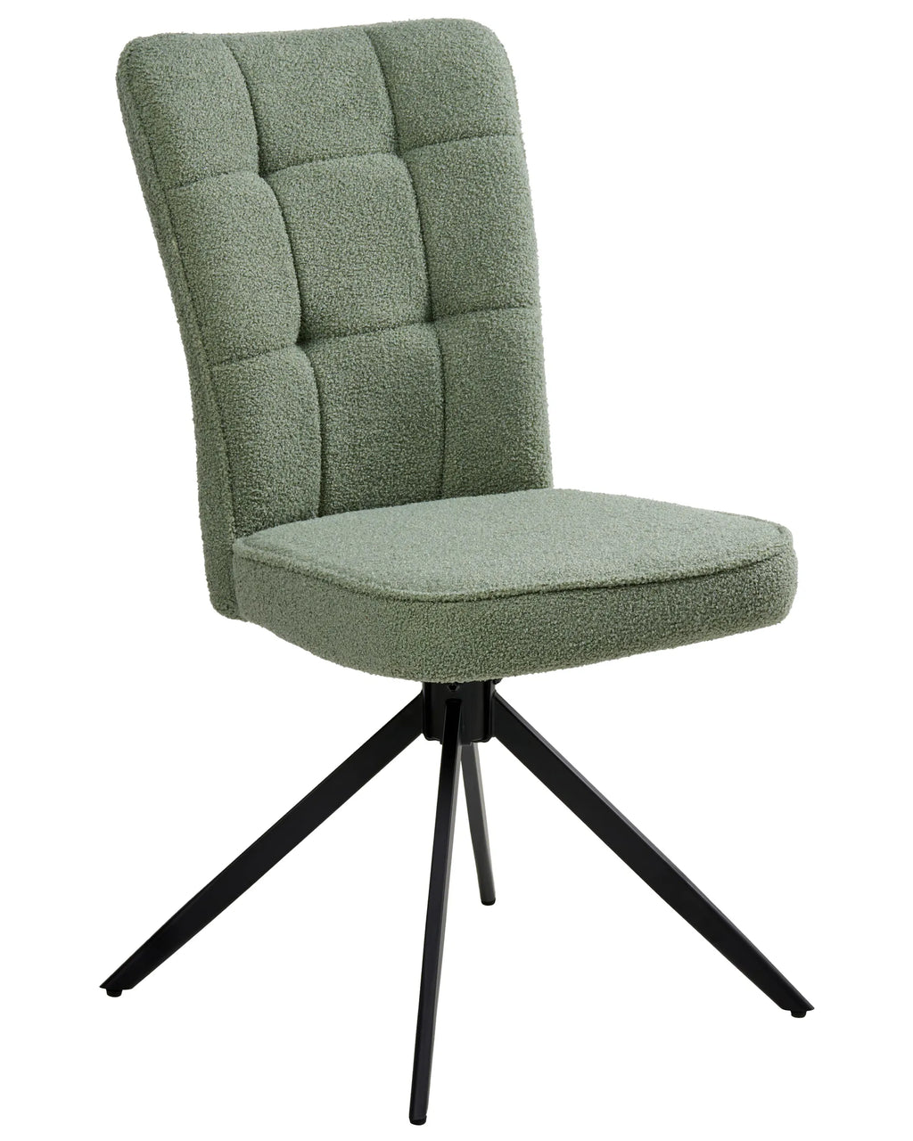 Set of 2 Dining Chairs Swivel RYAN Boucle Light Green