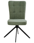 Set of 2 Dining Chairs Swivel RYAN Boucle Light Green