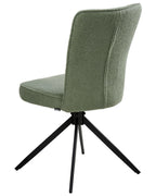 Set of 2 Dining Chairs Swivel RYAN Boucle Light Green