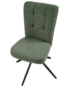 Set of 2 Dining Chairs Swivel RYAN Boucle Light Green