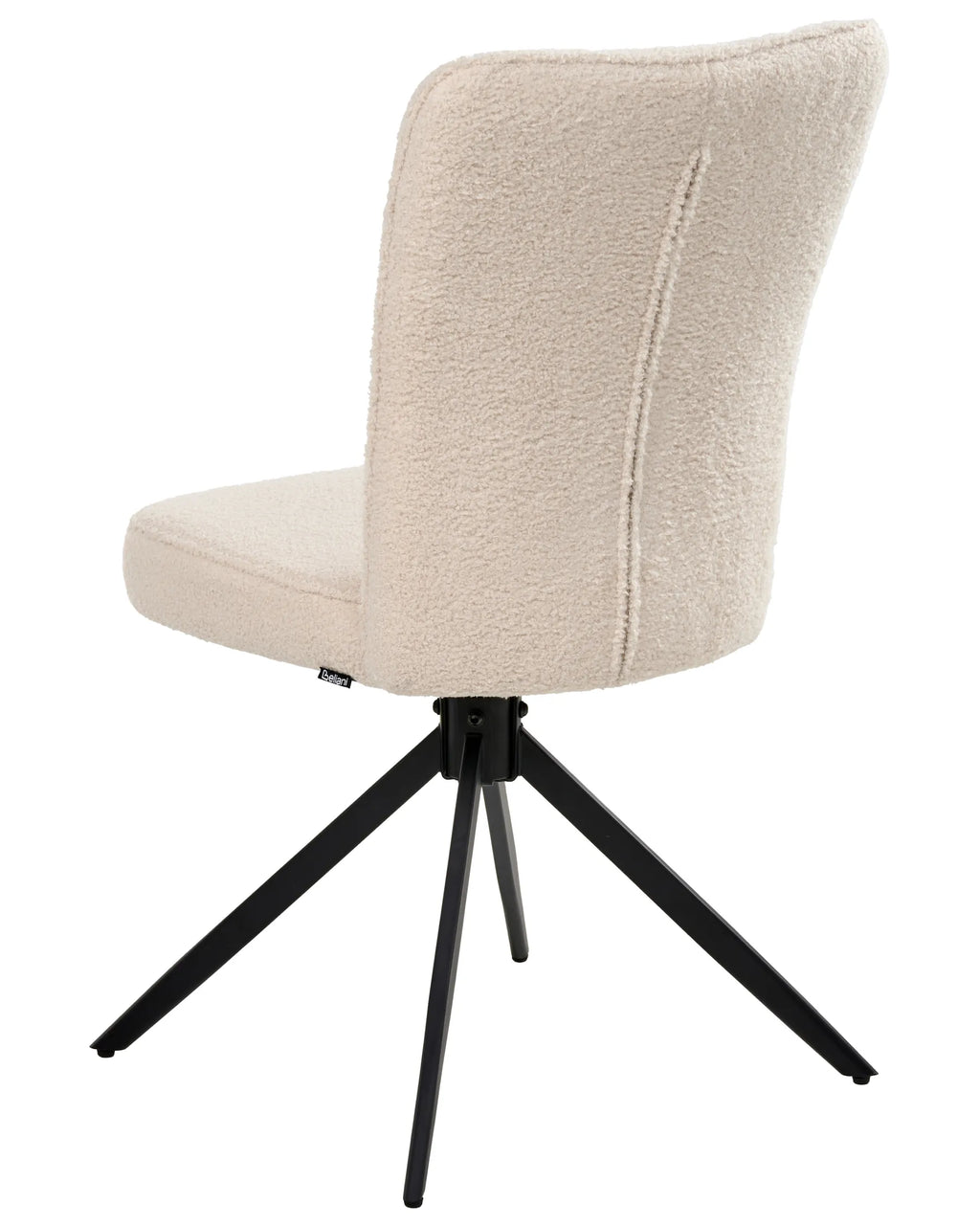 Set of 2 Dining Chairs Swivel RYAN Boucle Light Beige