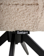 Set of 2 Dining Chairs Swivel RYAN Boucle Light Beige