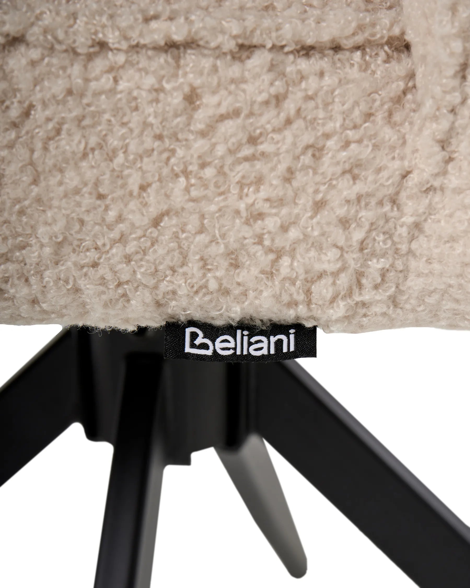 Set of 2 Dining Chairs Swivel RYAN Boucle Light Beige