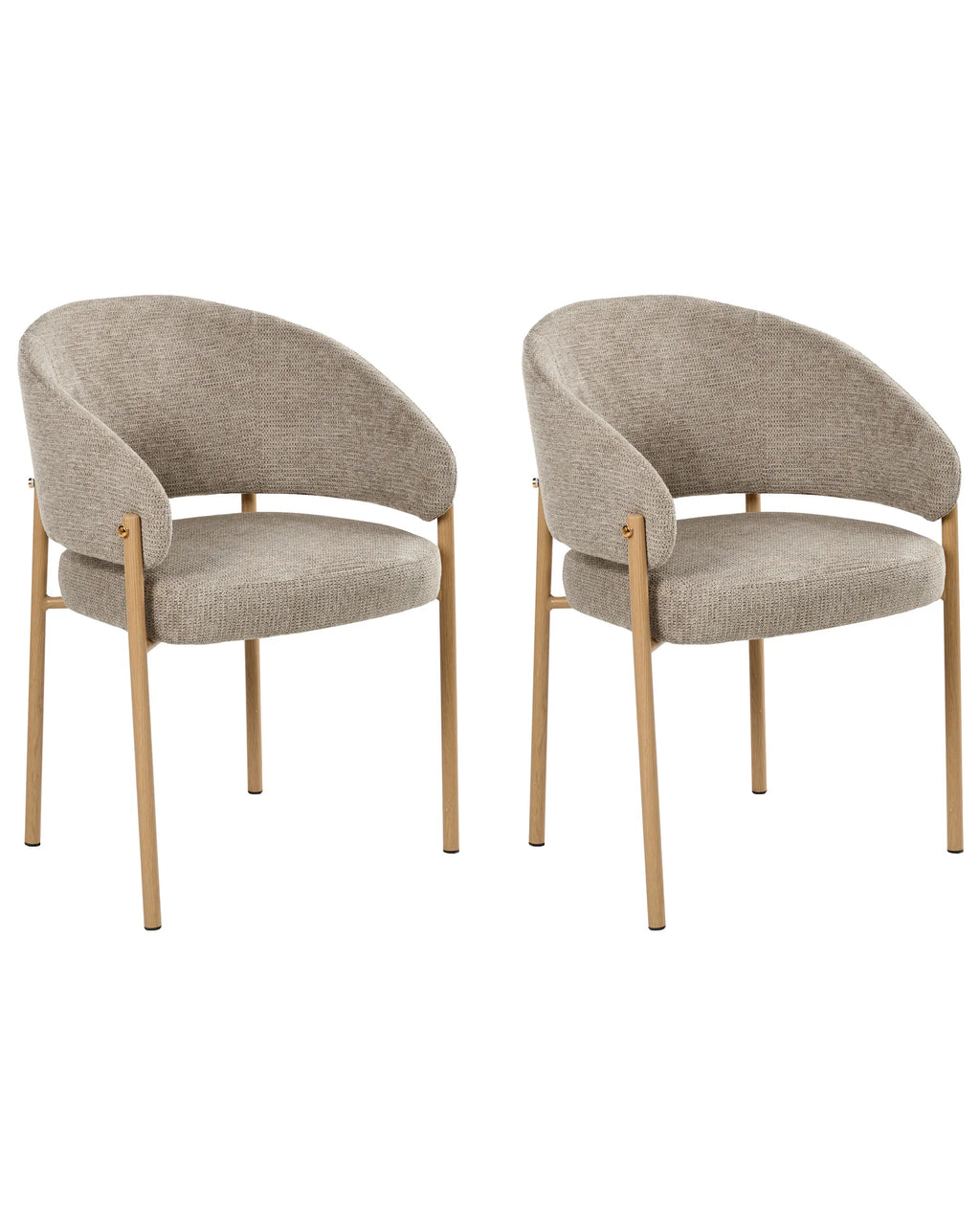 Set of 2 Dining Chairs ZANE Fabric Taupe