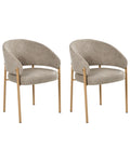Set of 2 Dining Chairs ZANE Fabric Taupe