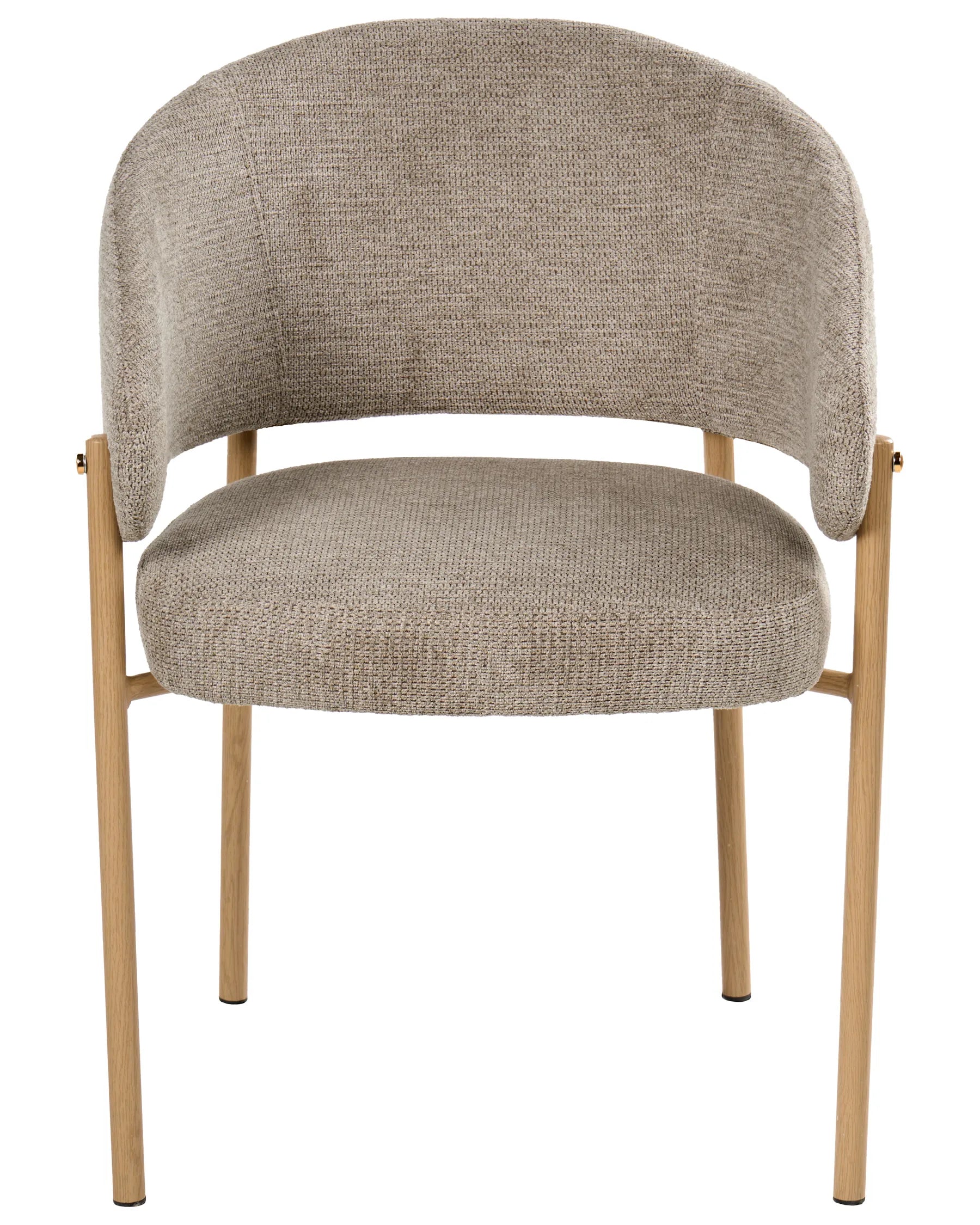 Set of 2 Dining Chairs ZANE Fabric Taupe