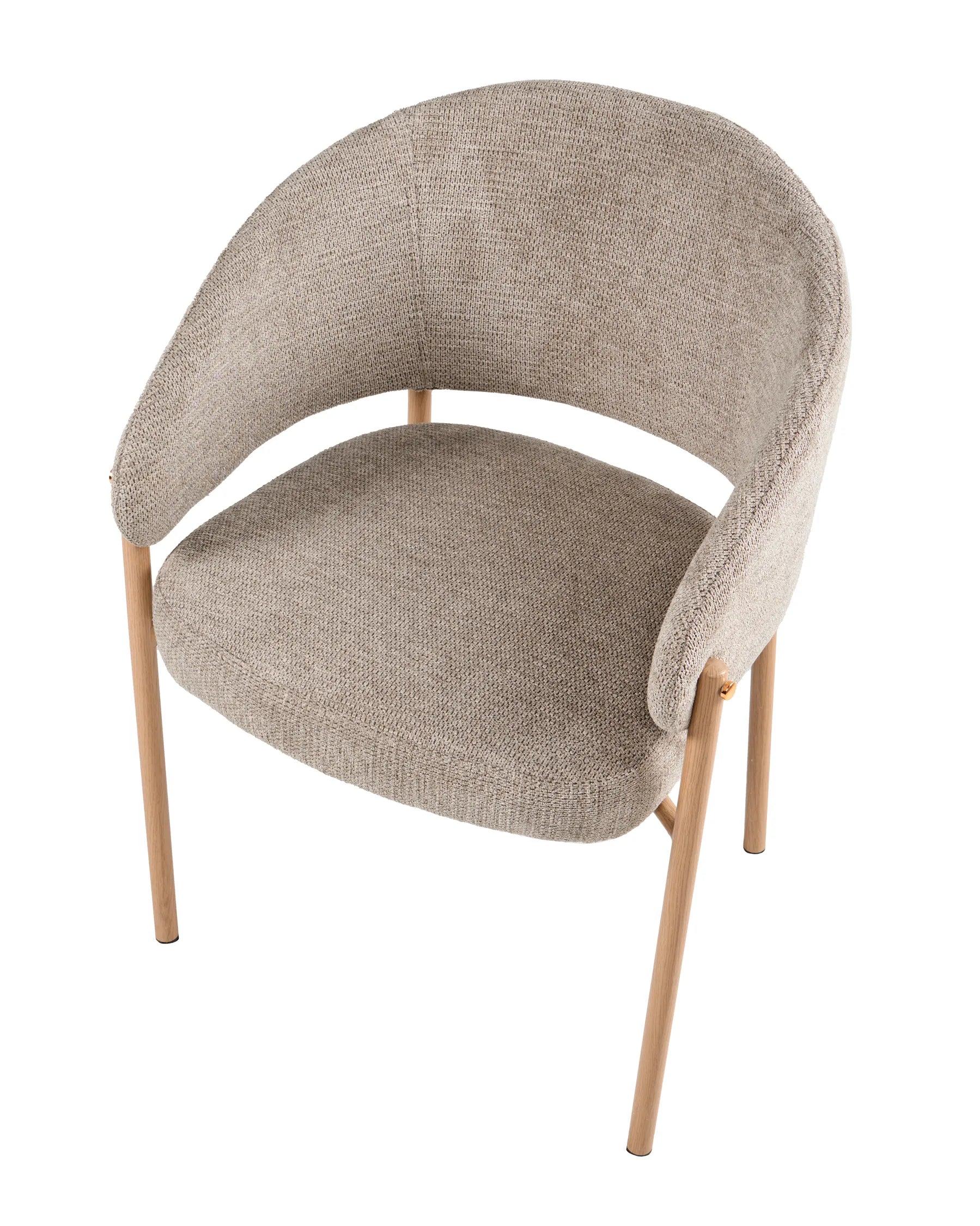 Set of 2 Dining Chairs ZANE Fabric Taupe