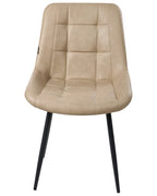 Set of 2 Dining Chairs MELROSE Faux Leather Beige
