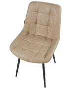 Set of 2 Dining Chairs MELROSE Faux Leather Beige