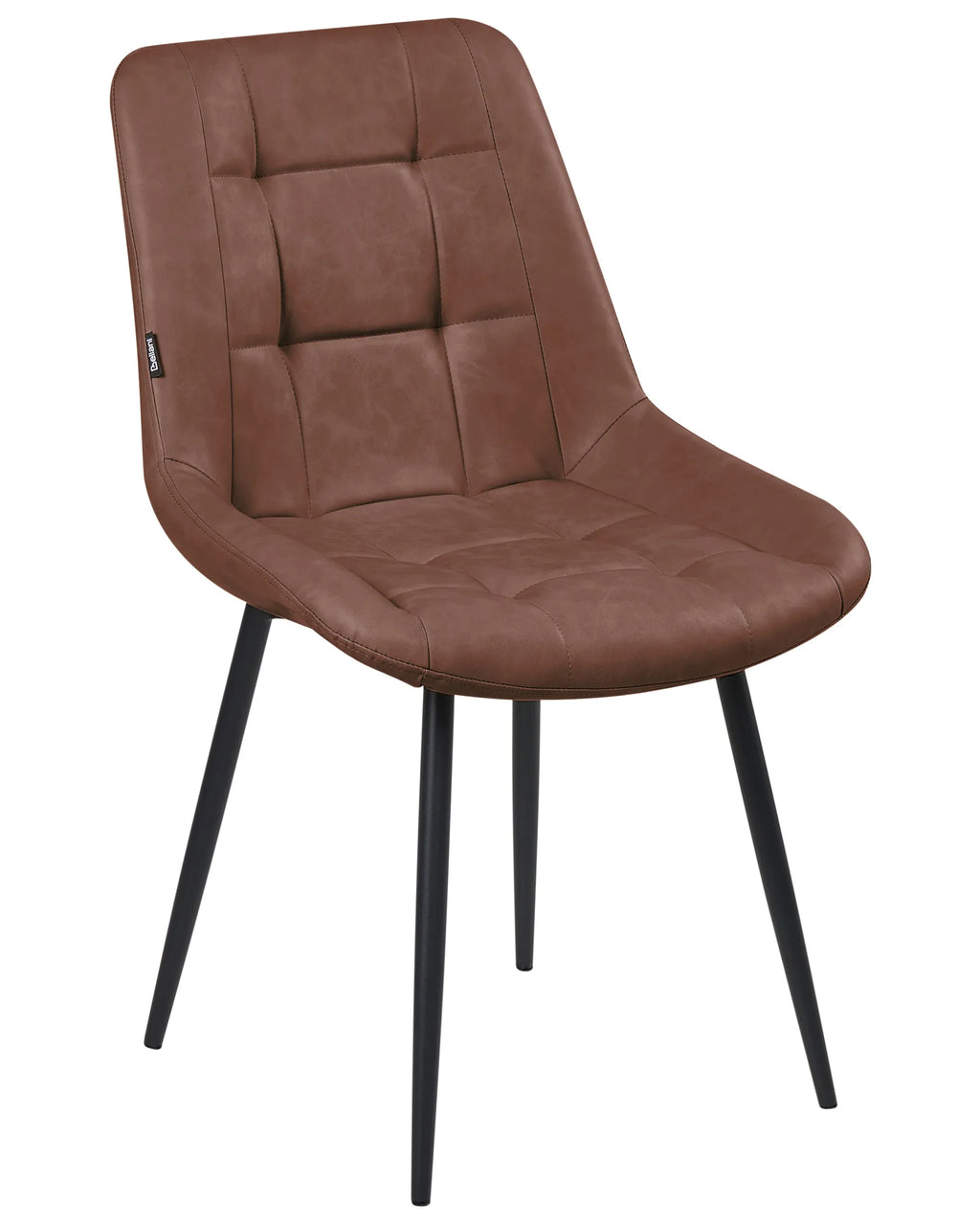 Set of 2 Dining Chairs MELROSE Faux Leather Brown