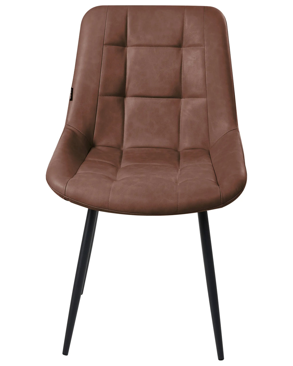 Set of 2 Dining Chairs MELROSE Faux Leather Brown