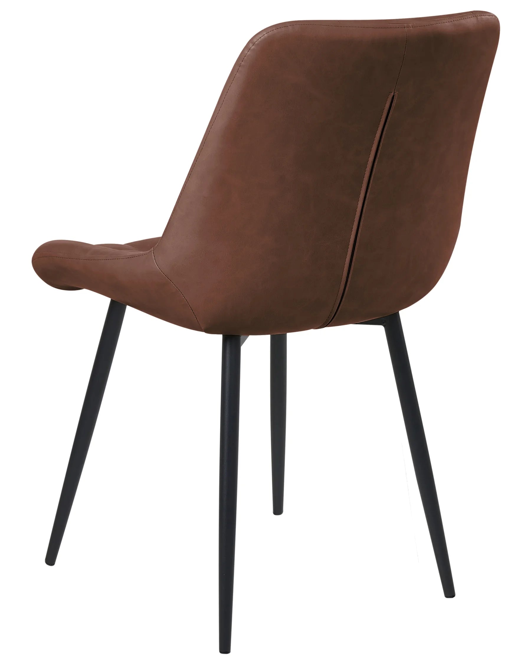Set of 2 Dining Chairs MELROSE Faux Leather Brown