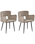 Set of 2 Dining Chairs SANILAC Velvet Taupe