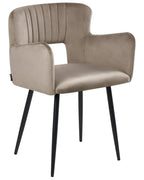Set of 2 Dining Chairs SANILAC Velvet Taupe