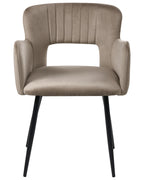 Set of 2 Dining Chairs SANILAC Velvet Taupe