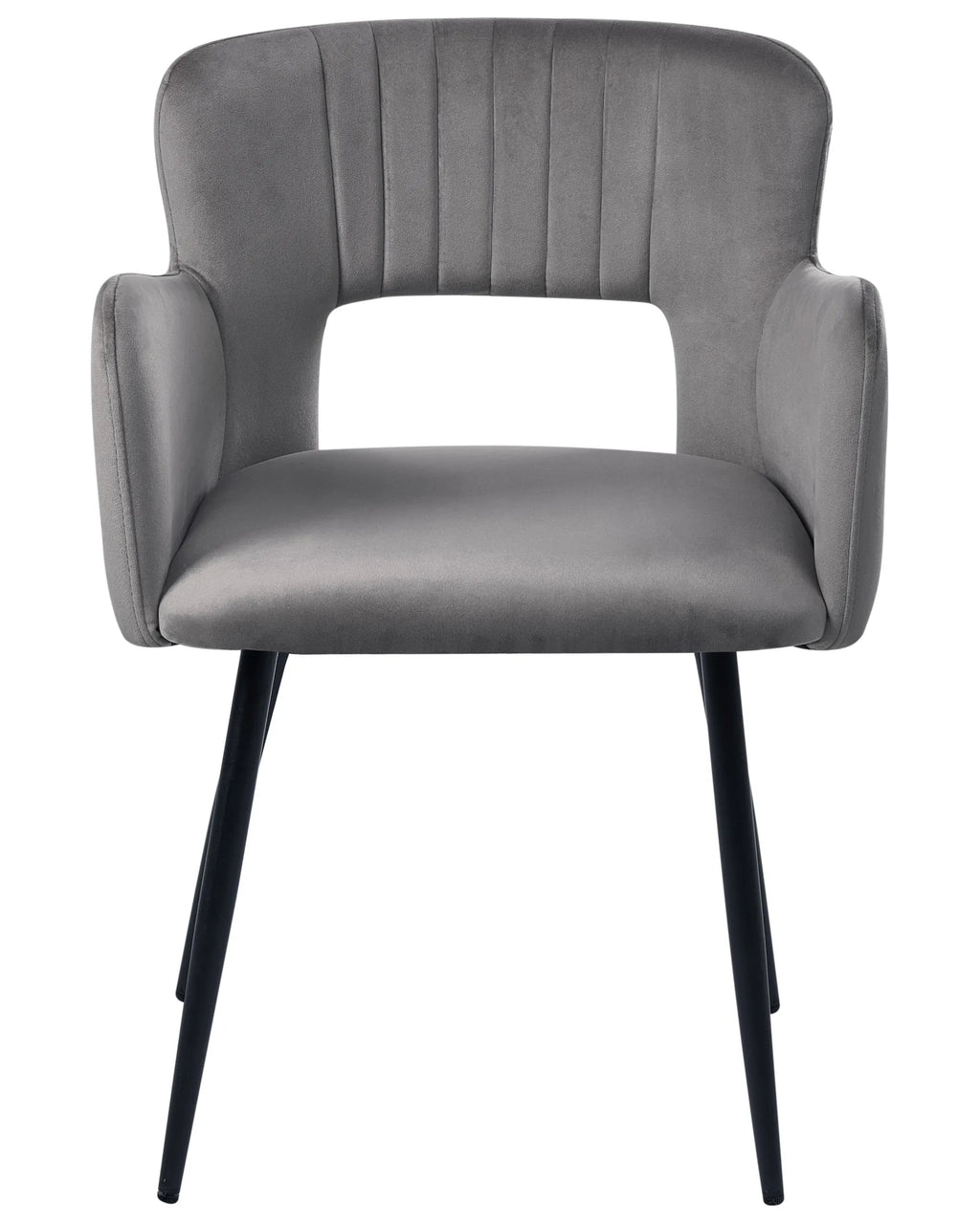 Set of 2 Dining Chairs SANILAC Velvet Grey