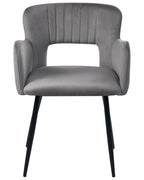 Set of 2 Dining Chairs SANILAC Velvet Grey