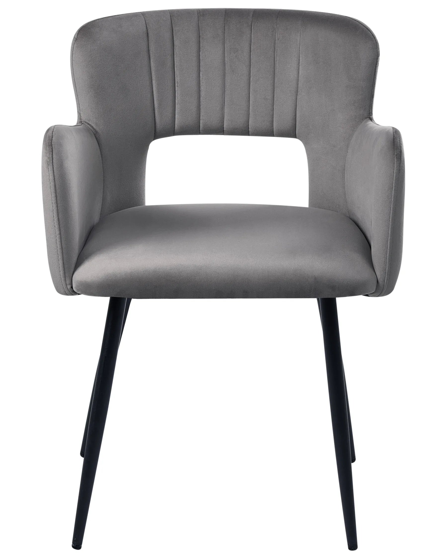 Set of 2 Dining Chairs SANILAC Velvet Grey