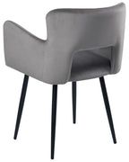 Set of 2 Dining Chairs SANILAC Velvet Grey