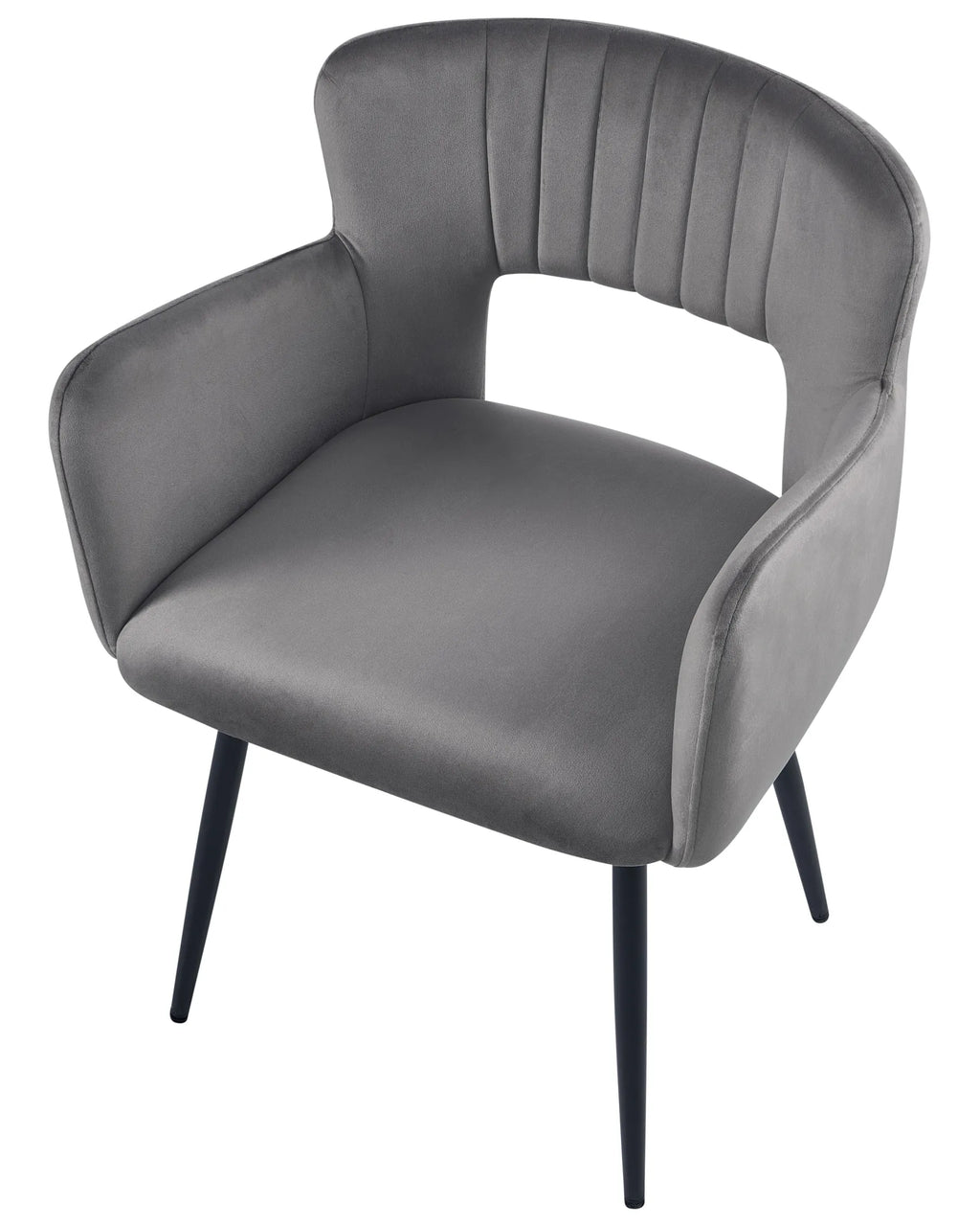 Set of 2 Dining Chairs SANILAC Velvet Grey