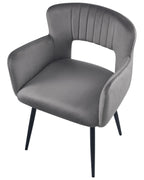 Set of 2 Dining Chairs SANILAC Velvet Grey