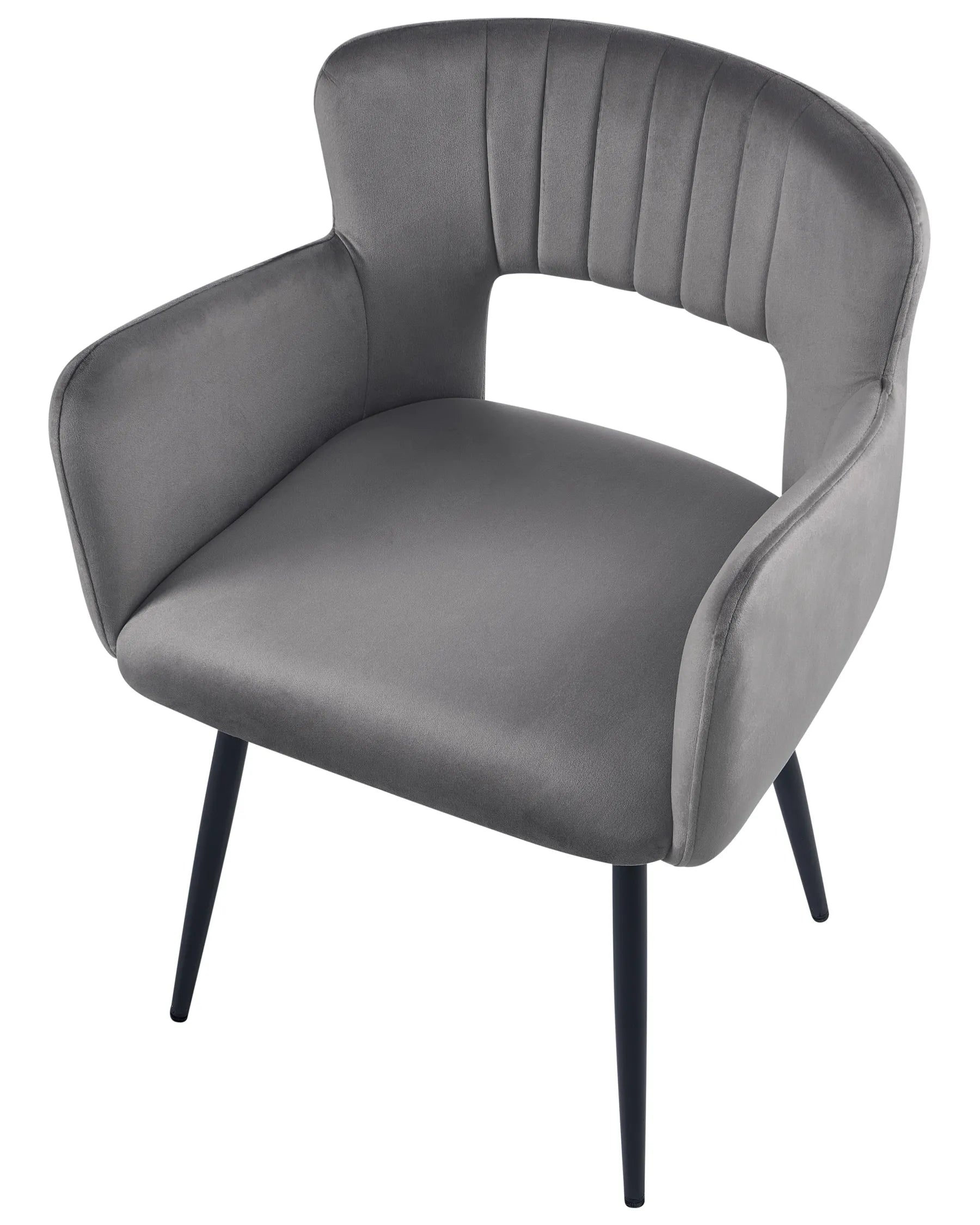 Set of 2 Dining Chairs SANILAC Velvet Grey