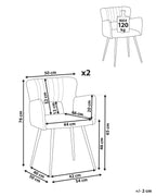 Set of 2 Dining Chairs SANILAC Velvet Grey
