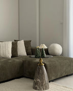 Side Table CADY Tempered Glass Black Marble