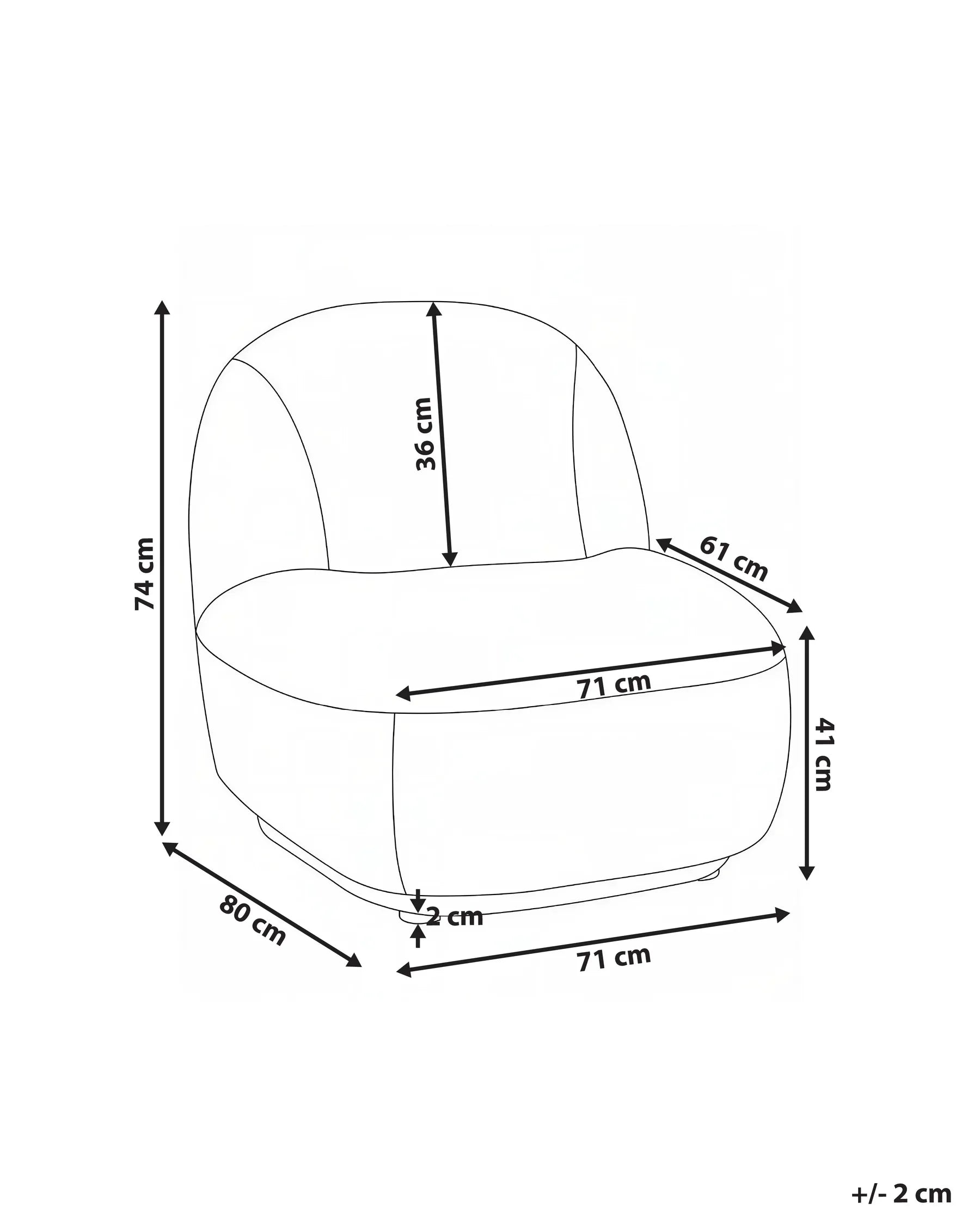 Armchair LOVBERG Fabric Off-White