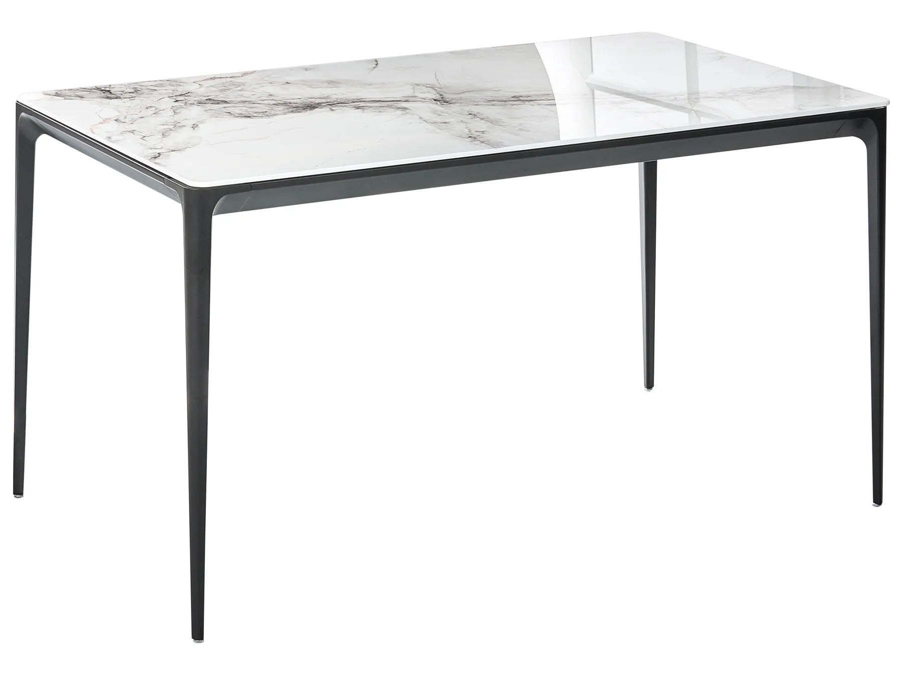 Dining Table JOLLEIN White Marble 140 cm 80 cm Glass