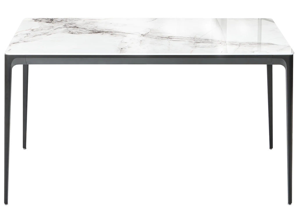 Dining Table JOLLEIN White Marble 140 cm 80 cm Glass