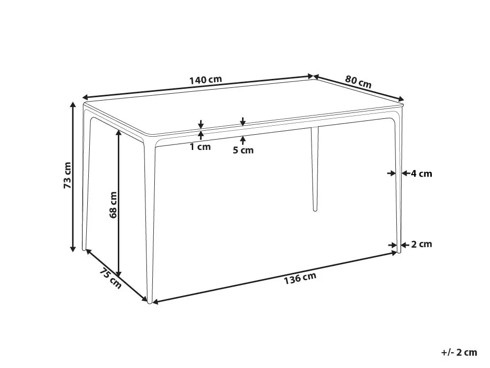 Dining Table JOLLEIN White Marble 140 cm 80 cm Glass
