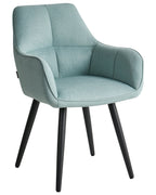 Set of 2 Dining Chairs TIRANO Faux Linen Light Blue
