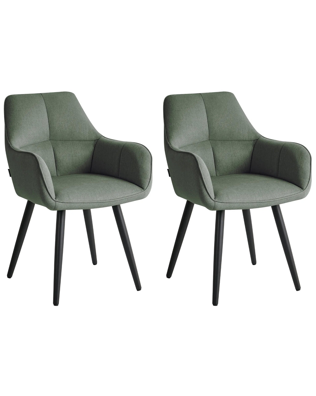 Set of 2 Dining Chairs TIRANO Faux Linen Green