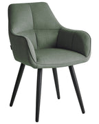 Set of 2 Dining Chairs TIRANO Faux Linen Green