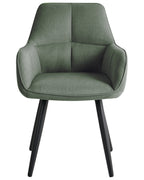 Set of 2 Dining Chairs TIRANO Faux Linen Green