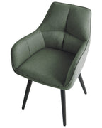 Set of 2 Dining Chairs TIRANO Faux Linen Green
