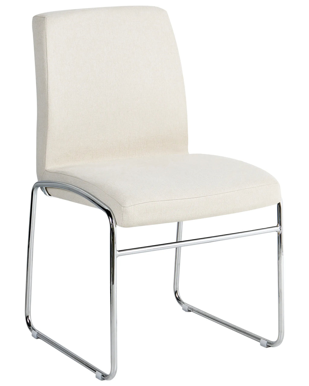 Set of 2 Dining Chairs LECCO Fabric Light Beige