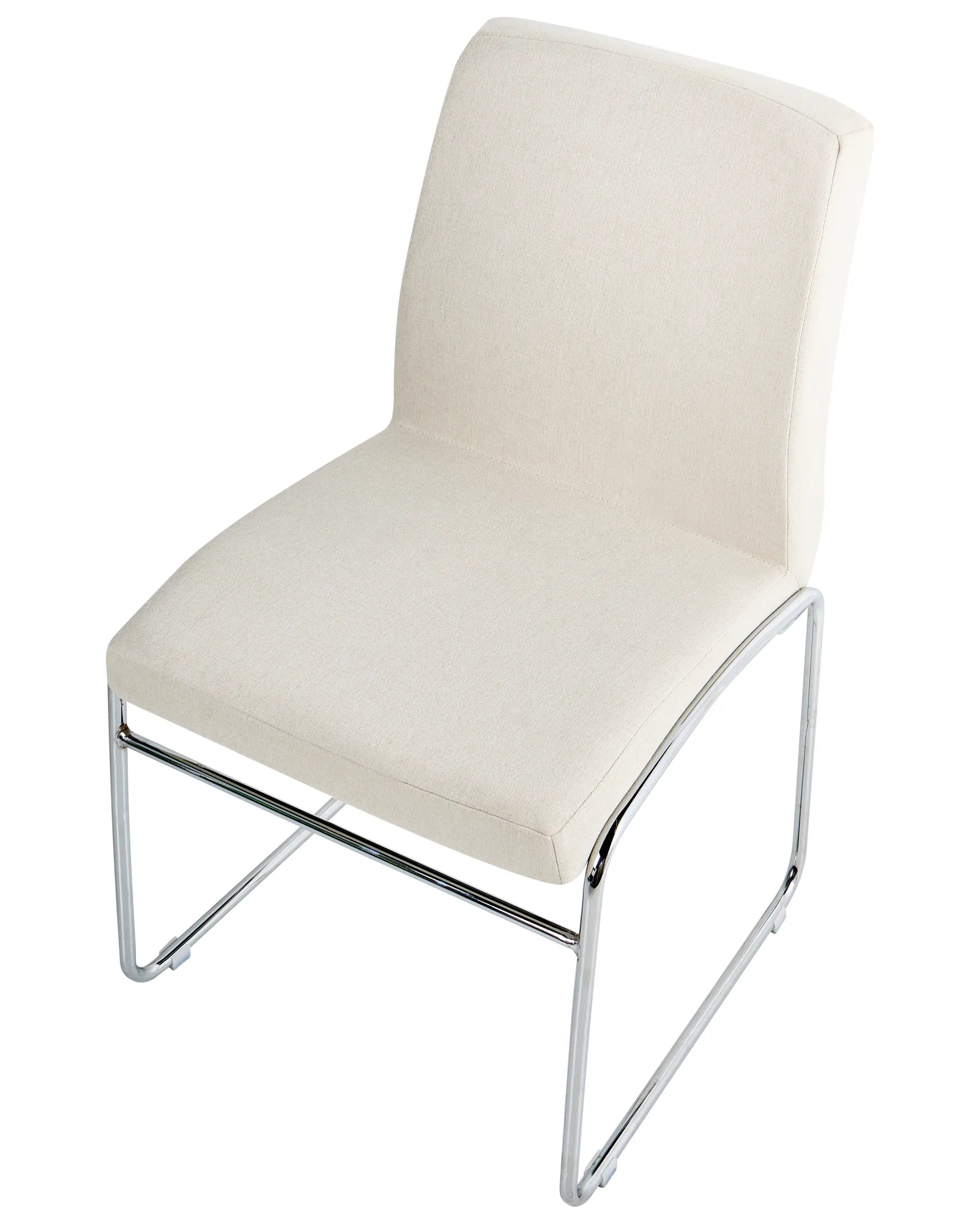 Set of 2 Dining Chairs LECCO Fabric Light Beige