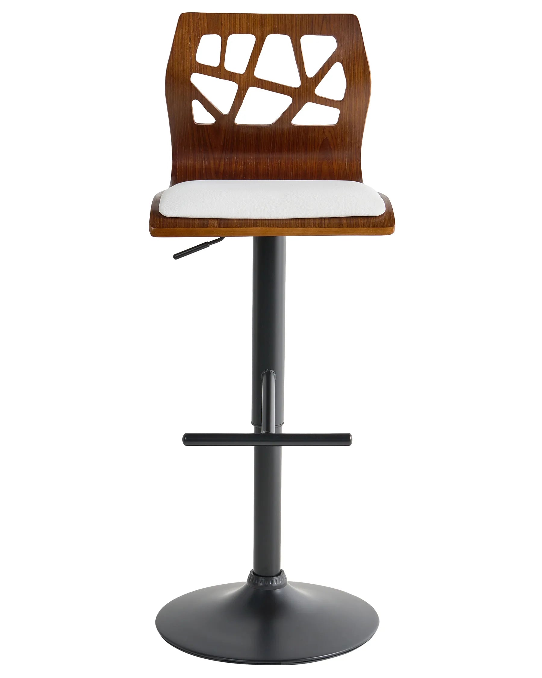 Set of 2 Bar Chairs PETERSBURG Faux Leather White/ Black